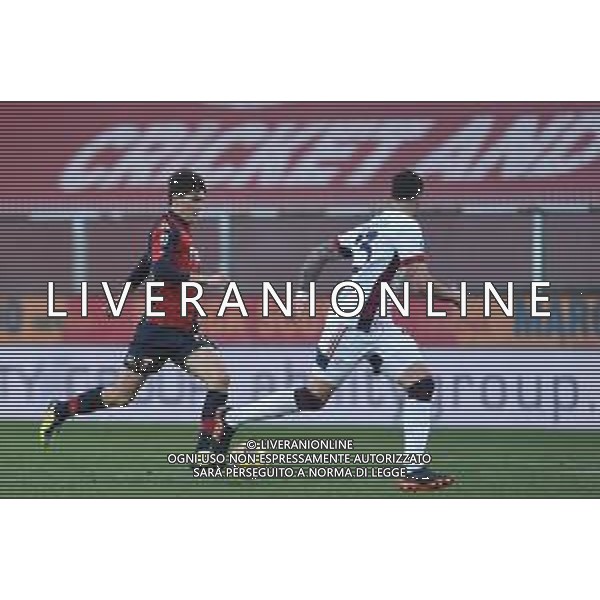 Danilo Vigo/LM - Genoa CFC vs Cagliari Calcio - Italian football Serie A match 2020/2021 24 January 2021 - Luigi Ferraris stadium, Genova, Italy Photo showing: Eldor Shomurodov (Genoa), Luca Ceppitelli (Cagliari) @LM/Danilo Vigo/AGENZIA ALDO LIVERANI SAS