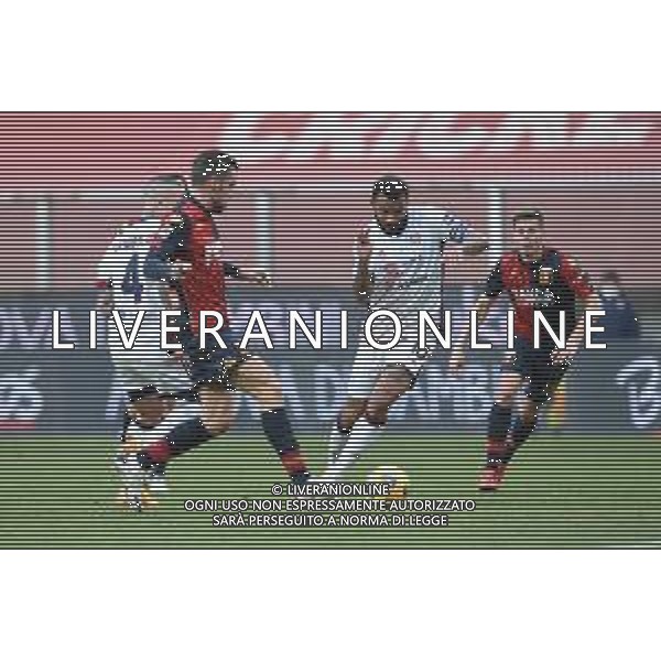 Danilo Vigo/LM - Genoa CFC vs Cagliari Calcio - Italian football Serie A match 2020/2021 24 January 2021 - Luigi Ferraris stadium, Genova, Italy Photo showing: Kevin Strootman (Genoa), Galv√£o Jo√£o Pedro (Cagliari) , Miha Zajc (Genoa) @LM/Danilo Vigo/AGENZIA ALDO LIVERANI SAS