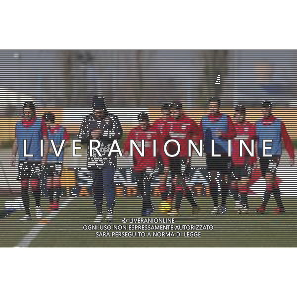 Legnago Salus - Vis Pesaro Campionato di Calcio serie C del 24/01/2021 - nella foto: la vis pesaro durante il riscaldamento ©Claudio Zamagni/Agenzia Aldo Liverani s.a.s. /AGENZIA ALDO LIVERANI SAS