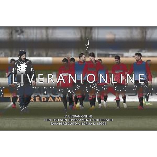 Legnago Salus - Vis Pesaro Campionato di Calcio serie C del 24/01/2021 - nella foto: la vis pesaro durante il riscaldamento ©Claudio Zamagni/Agenzia Aldo Liverani s.a.s. /AGENZIA ALDO LIVERANI SAS