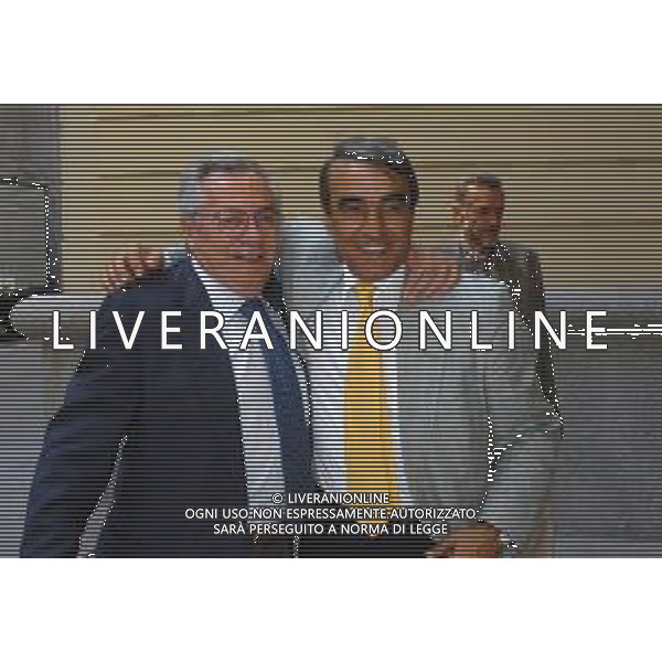 Milano, 15 / 06 / 2004 Presentazione \'la Storia della Nazionale Azzurra dal Primo Mondiale all\'Europeo 2004 del n¡ 3-2004 de l\'Europeo nella foto: Candido Cannavo\' e Pietro Anastasi foto Danilo Recalcati/AG.Aldo Liverani