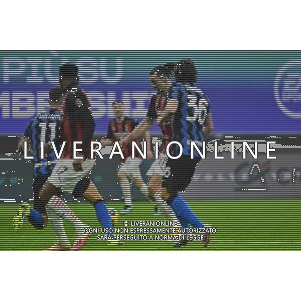 Zlatan Ibrahimovic (Milan) segna il gol dell\'1 a 0 Inter vs Milan Coppa Italia - quarti di finale Milano 26-01-2021 Stadio Giuseppe Meazza - San Siro foto Roberto Garavaglia/ag. Aldo Liverani sas /AGENZIA ALDO LIVERANI SAS