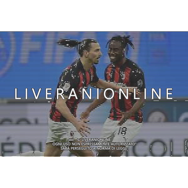 Zlatan Ibrahimovic (Milan) esulta dopo il gol dell\'1 a 0 con Meite\' Inter vs Milan Coppa Italia - quarti di finale Milano 26-01-2021 Stadio Giuseppe Meazza - San Siro foto Roberto Garavaglia/ag. Aldo Liverani sas /AGENZIA ALDO LIVERANI SAS