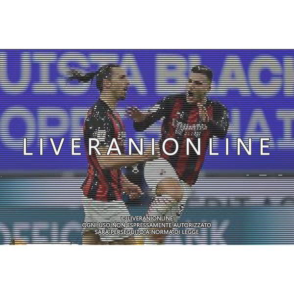 esultanza Milan dopo il gol dell\'1 a 0 Zlatan Ibrahimovic con Dalot Inter vs Milan Coppa Italia - quarti di finale Milano 26-01-2021 Stadio Giuseppe Meazza - San Siro foto Roberto Garavaglia/ag. Aldo Liverani sas /AGENZIA ALDO LIVERANI SAS