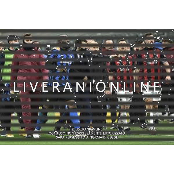 Romelu Lukaku (Inter) nervoso a fine primo tempo dopo la lite con Zlatan Ibrahimovic Inter vs Milan Coppa Italia - quarti di finale Milano 26-01-2021 Stadio Giuseppe Meazza - San Siro foto Roberto Garavaglia/ag. Aldo Liverani sas /AGENZIA ALDO LIVERANI SAS