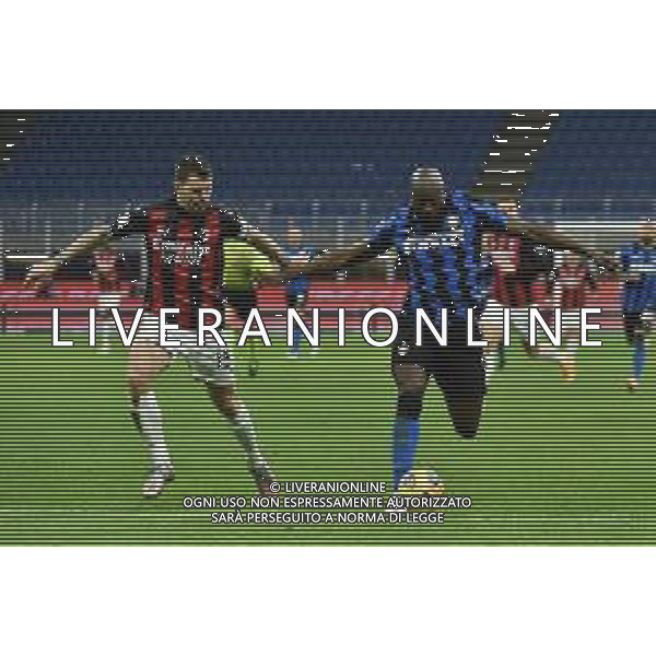 Alessio Romagnoli (Milan) e Romelu Lukaku (Inter) Inter vs Milan Coppa Italia - quarti di finale Milano 26-01-2021 Stadio Giuseppe Meazza - San Siro foto Roberto Garavaglia/ag. Aldo Liverani sas /AGENZIA ALDO LIVERANI SAS