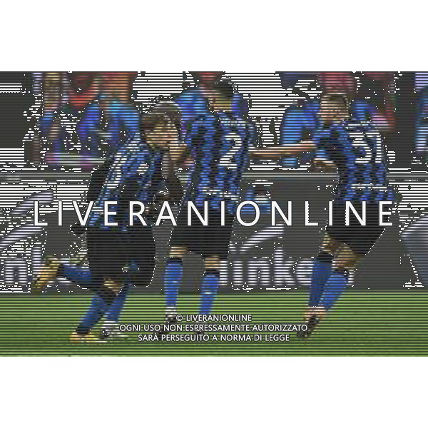 esultanza Inter dopo il gol dell\'1 a 1 di romelu lukaku Inter vs Milan Coppa Italia - quarti di finale Milano 26-01-2021 Stadio Giuseppe Meazza - San Siro foto Roberto Garavaglia/ag. Aldo Liverani sas /AGENZIA ALDO LIVERANI SAS