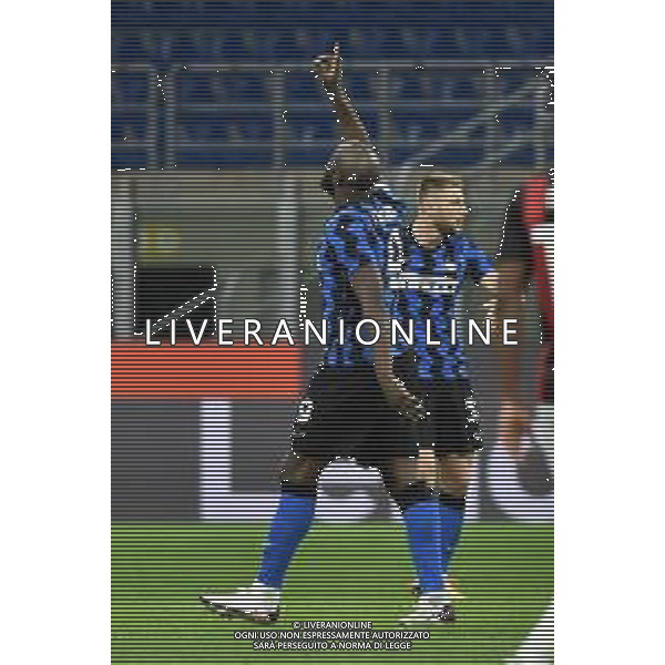 Romelu Lukaku (Inter) esulta dopo il gol dell\'1 a 1 Inter vs Milan Coppa Italia - quarti di finale Milano 26-01-2021 Stadio Giuseppe Meazza - San Siro foto Roberto Garavaglia/ag. Aldo Liverani sas /AGENZIA ALDO LIVERANI SAS
