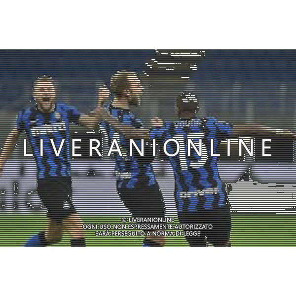 Christian Eriksen (Inter) esulta dopo il gol del 2 a 1 Inter vs Milan Coppa Italia - quarti di finale Milano 26-01-2021 Stadio Giuseppe Meazza - San Siro foto Roberto Garavaglia/ag. Aldo Liverani sas /AGENZIA ALDO LIVERANI SAS
