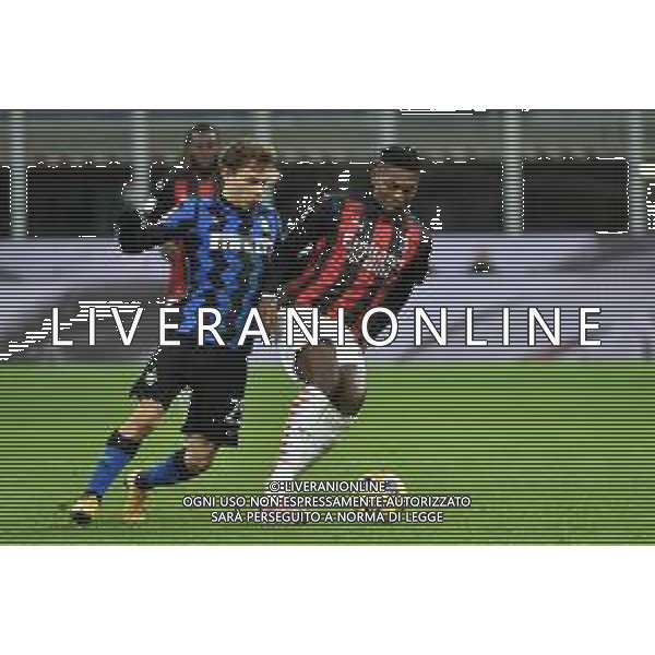 Nicolo’ Barella (Inter) SX e Rafael Leao (Milan) DX Inter vs Milan Coppa Italia - quarti di finale Milano 26-01-2021 Stadio Giuseppe Meazza - San Siro foto Roberto Garavaglia/ag. Aldo Liverani sas