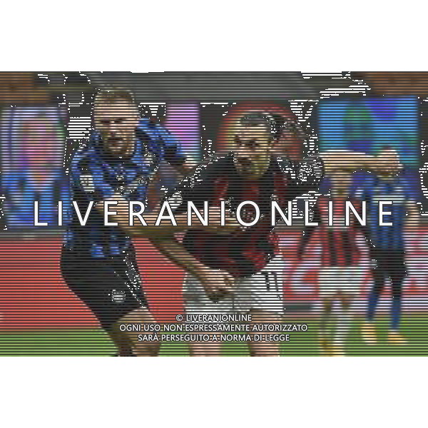 Milan Skriniar (Inter) SX e Zlatan Ibrahimovic (Milan) DX Inter vs Milan Coppa Italia - quarti di finale Milano 26-01-2021 Stadio Giuseppe Meazza - San Siro foto Roberto Garavaglia/ag. Aldo Liverani sas