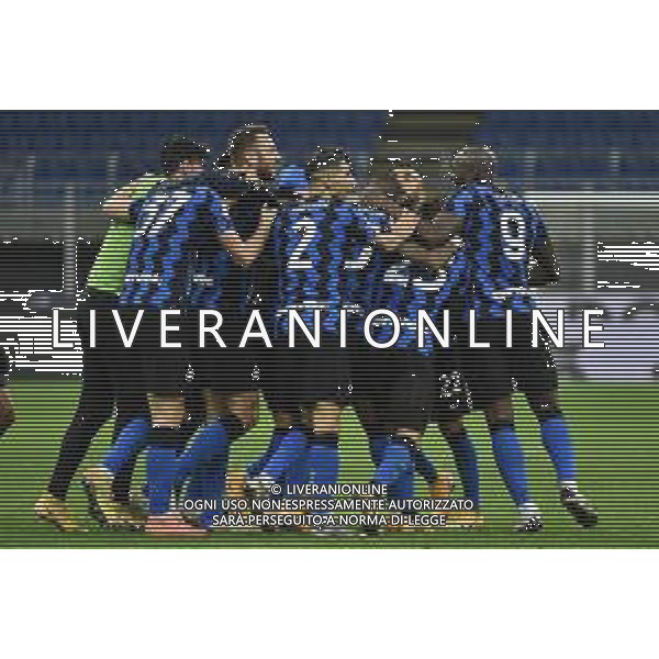 esultanza Inter dopo il gol del 2 a 1 Inter vs Milan Coppa Italia - quarti di finale Milano 26-01-2021 Stadio Giuseppe Meazza - San Siro foto Roberto Garavaglia/ag. Aldo Liverani sas