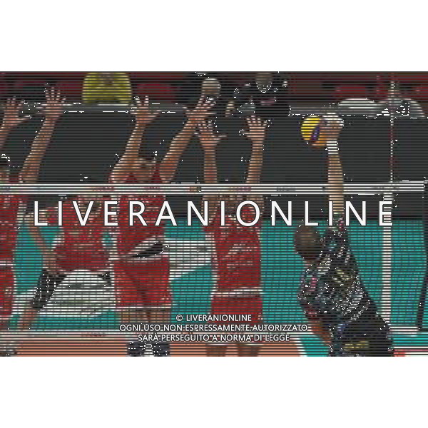 Loris Cerquiglini/LM - Sir Safety Conad Perugia vs Consar Ravenna - Italian Volleyball Men Cup 2020/2021 27 January 2021 - PalaEvangelisti, perugia, Italy Photo showing: aleksandar atanasijevic (n.14 opposite spiker sir safety conad perugia) spike @LM/Loris Cerquiglini/AGENZIA ALDO LIVERANI SAS
