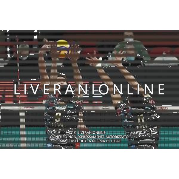 Loris Cerquiglini/LM - Sir Safety Conad Perugia vs Consar Ravenna - Italian Volleyball Men Cup 2020/2021 27 January 2021 - PalaEvangelisti, perugia, Italy Photo showing: recine francesco (n.09 consar ravenna) spike @LM/Loris Cerquiglini/AGENZIA ALDO LIVERANI SAS