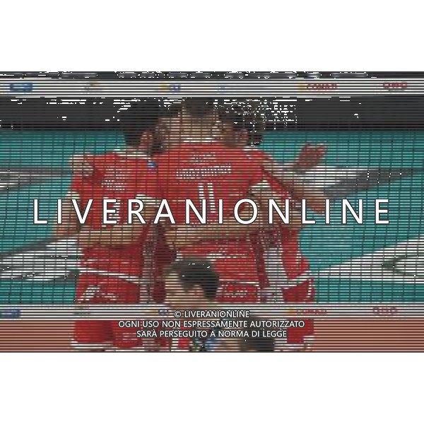Loris Cerquiglini/LM - Sir Safety Conad Perugia vs Consar Ravenna - Italian Volleyball Men Cup 2020/2021 27 January 2021 - PalaEvangelisti, perugia, Italy Photo showing: consar ravenna exultation @LM/Loris Cerquiglini/AGENZIA ALDO LIVERANI SAS