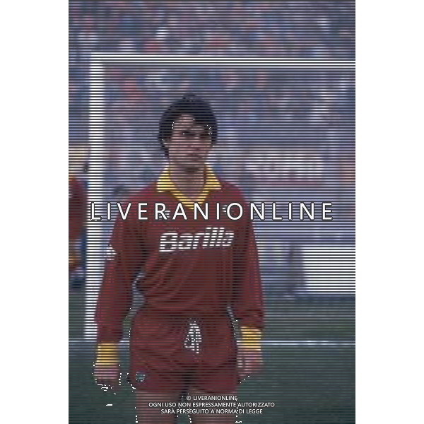 RETROSPETTIVA GIUSEPPE GIANNINI CALCIATORE CON LA MAGLIA DELLA ROMA ©ARCHIVIO/AGENZIA ALDO LIVERANI SAS