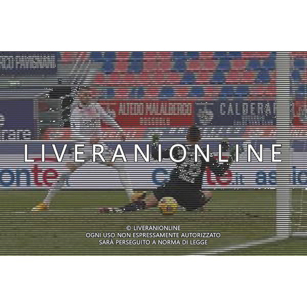 Bologna - Milan Campionato di Calcio Serie A TIM 30/01/2021 nella foto: goal Hante Rebic(a.c. Milan) ©Claudio Zamagni/Agenzia Aldo Liverani during Italian Serie A soccer match between BOLOGNA F.C. and A.C.MILAN at Renato Dall\'Ara Stadium on January 30 2021 photo credit by Claudio Zamagni/Aldo Liverani Photo Agency/ AGENZIA ALDO LIVERANI SAS