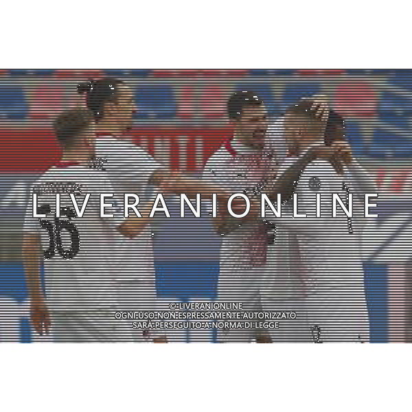 Bologna - Milan Campionato di Calcio Serie A TIM 30/01/2021 nella foto: Esultanza milan dopo il goal Ante Rebic ©Claudio Zamagni/Agenzia Aldo Liverani during Italian Serie A soccer match between BOLOGNA F.C. and A.C.MILAN at Renato Dall\'Ara Stadium on January 30 2021 photo credit by Claudio Zamagni/Aldo Liverani Photo Agency/ AGENZIA ALDO LIVERANI SAS