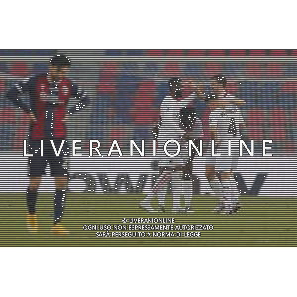Bologna - Milan Campionato di Calcio Serie A TIM 30/01/2021 nella foto: Esultanza milan a fine gara - abbraccio alessio romagnoli ©Claudio Zamagni/Agenzia Aldo Liverani during Italian Serie A soccer match between BOLOGNA F.C. and A.C.MILAN at Renato Dall\'Ara Stadium on January 30 2021 photo credit by Claudio Zamagni/Aldo Liverani Photo Agency/ AGENZIA ALDO LIVERANI SAS