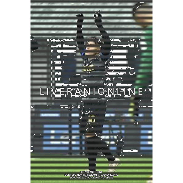 Lautaro Martinez (Inter) esulta dopo il gol del 2 a 0 Inter vs Benevento Campionato Serie A TIM - 20a giornata Milano 30-01-2021 Stadio Giuseppe Meazza - San Siro foto Roberto Garavaglia/ag. Aldo Liverani sas /AGENZIA ALDO LIVERANI SAS