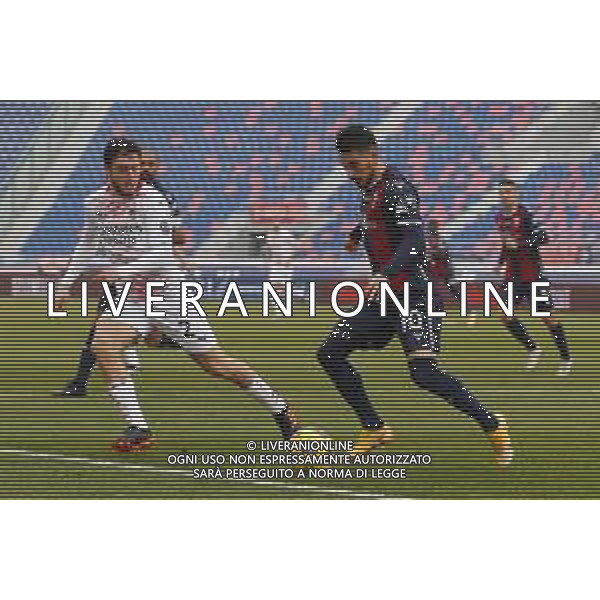 Bologna - Milan Campionato di Calcio Serie A TIM 30/01/2021 nella foto: Sansone Nicola (Bologna f.c.) Calabria Davide (a.c. Milan) ©Claudio Zamagni/Agenzia Aldo Liverani Sansone Nicola (Bologna f.c.) Calabria Davide (a.c. Milan) during Italian Serie A soccer match between BOLOGNA F.C. and A.C.MILAN at Renato Dall\'Ara Stadium on January 30 2021 photo credit by Claudio Zamagni/Aldo Liverani Photo Agency