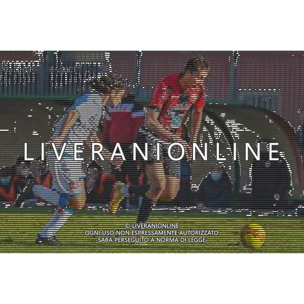 Fabio Fagiolini/LM - Lucchese vs Novara Calcio - Italian football Serie C match 2020/2021 31 January 2021 - Porta Elisa stadium, lucca, Italy Photo showing: Tomi Petrovic (Lucchese) and Nicolas Schiavi (Novara) @LM/Fabio Fagiolini