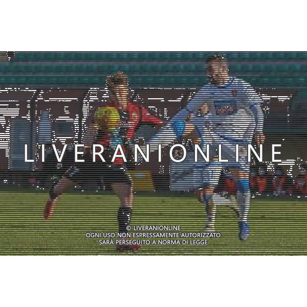 Fabio Fagiolini/LM - Lucchese vs Novara Calcio - Italian football Serie C match 2020/2021 31 January 2021 - Porta Elisa stadium, lucca, Italy Photo showing: Giovanni Nannelli (Lucchese) and Eric Lanini (Novara) @LM/Fabio Fagiolini