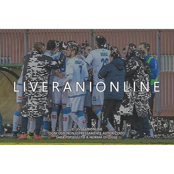 Fabio Fagiolini/LM - Lucchese vs Novara Calcio - Italian football Serie C match 2020/2021 31 January 2021 - Porta Elisa stadium, lucca, Italy Photo showing: exultation of the players of Novara after the goal of Giuseppe Panico (Novara) @LM/Fabio Fagiolini