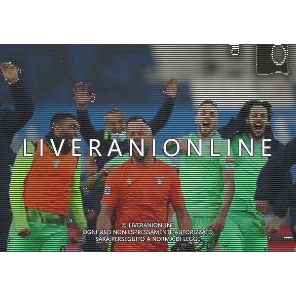 Atalanta-Lazio Campionato di Calcio serie A TIM 2020/2021 20a giornata Bergamo, 31 Gennaio 2021 Nella foto: i giocatori della Lazio esultano a fine gara Ph. Soli - Ag. Aldo Liverani/ AGENZIA ALDO LIVERANI SAS