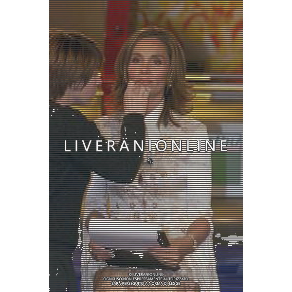 Roma 21/04/2001 trasmissione goleada nella foto irina fernandez moglie di batistuta foto aldo liverani