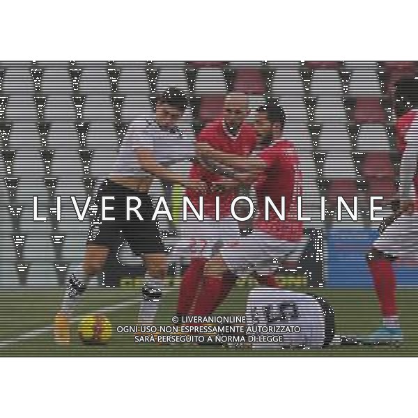 TRIESTINA - CESENA CAMPIONATO CALCIO SERIE C LEGA PRO 30.01.2021 NELLA FOTO GABRIELE CAPANNI TRATTENUTO DA ANGELO TARTAGLIA - DEMETRIO STEFFE\' A TERRA © AGENZIA ALDO LIVERANI SAS