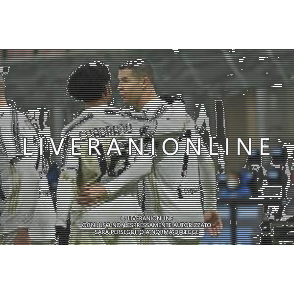 esultanza Juventus dopo il gol dell\'1 a 1 di Cristiano Ronaldo con Juan Cuadrado Inter vs Juventus Coppa Italia - semifinale gara di andata Milano 02-02-2021 Stadio Giuseppe Meazza - San Siro foto Roberto Garavaglia/ag. Aldo Liverani sas