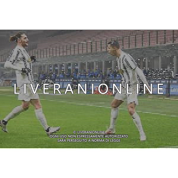 esultanza Juventus dopo il gol dell\'1 a 1 di Cristiano Ronaldo con Adrien Rabiot Inter vs Juventus Coppa Italia - semifinale gara di andata Milano 02-02-2021 Stadio Giuseppe Meazza - San Siro foto Roberto Garavaglia/ag. Aldo Liverani sas