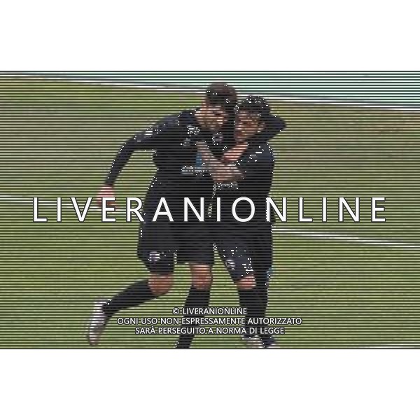 IMOLA 03 02 2021 IMOLESE CALCIO-FERALPISALO\' 3-0 SERIE C NELLA FOTO LOMBARDI ALESSANDRO E ACCURSIO BENTIVEGNA DOPO GOL DI BENTIVEGNA ©SANNA/ AGENZIA ALDO LIVERANI SAS