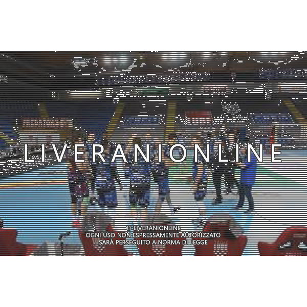 Roberto Bartomeoli/LM - Cucine Lube Civitanova vs Sir Safety Conad Perugia - Volleyball Italian Serie A Men Superleague Championship 2020/2021 03 February 2021 - Eurosuole Forum, civitanova marche, Italy Photo showing: Sir Safety Conad Perugia @LM/Roberto Bartomeoli/ AGENZIA ALDO LIVERANI SAS
