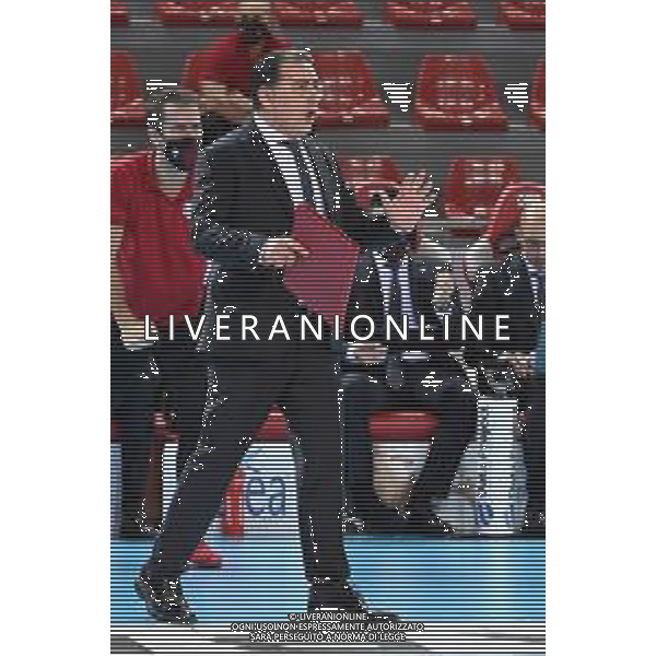 Roberto Bartomeoli/LM - Cucine Lube Civitanova vs Sir Safety Conad Perugia - Volleyball Italian Serie A Men Superleague Championship 2020/2021 03 February 2021 - Eurosuole Forum, civitanova marche, Italy Photo showing: Ferdinando De Giorgi (Coach of Cucine Lube Civitanova) @LM/Roberto Bartomeoli/ AGENZIA ALDO LIVERANI SAS