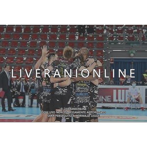 Roberto Bartomeoli/LM - Cucine Lube Civitanova vs Sir Safety Conad Perugia - Volleyball Italian Serie A Men Superleague Championship 2020/2021 03 February 2021 - Eurosuole Forum, civitanova marche, Italy Photo showing: Cucine Lube Civitanova @LM/Roberto Bartomeoli/ AGENZIA ALDO LIVERANI SAS