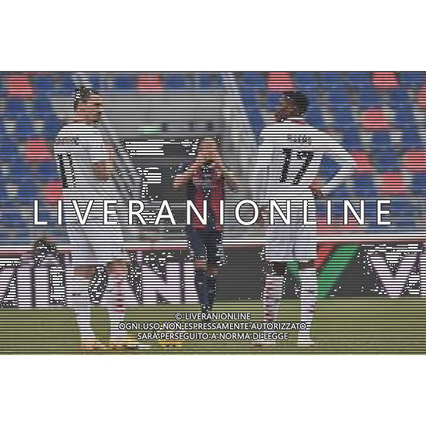BOLOGNA - MILAN CAMPIONATO CALCIO SERIE A TIM 30.01.2021 NELLA FOTO ZLATAN IBRAHIMOVIC E RAFAEL LEAO ©VILLANI / AGENZIA ALDO LIVERANI SAS