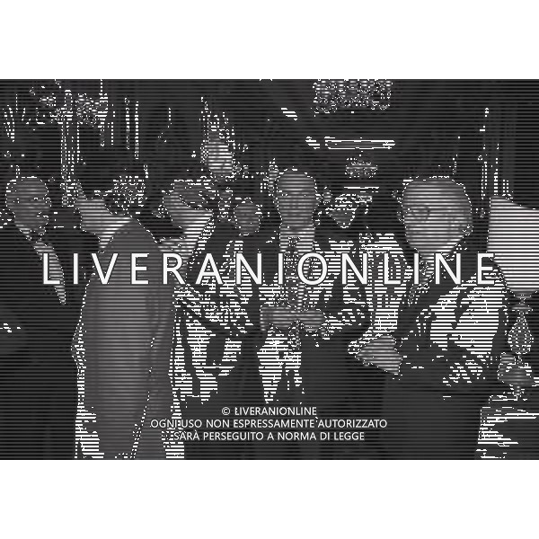 1993 MILANO PRESIDENTI IN LEGA E NATALE AL PRINCIPE E SAVOIA NELLA FOTO ERNESTO PELLEGRINI E GIULIO ABBIEZZI AG ALDO LIVERANI SAS
