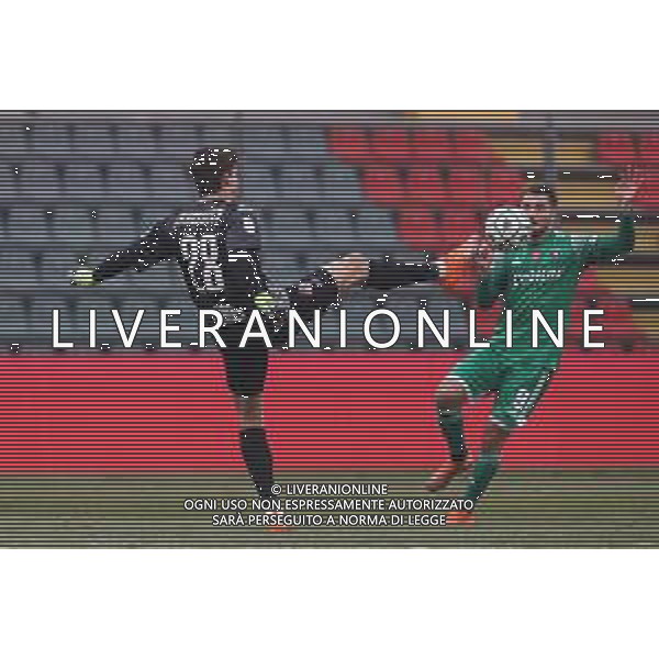 Massimiliano Carnabuci/LM - US Cremonese vs AC Pisa - Italian Football Championship League BKT 2020/2021 06 February 2021 - Giovanni Zini stadium, cremona, Italy Photo showing: Carnesecchi (Cremonese) anticipates Palombi (Pisa) @LM/Massimiliano Carnabuci/ AGENZIA ALDO LIVERANI SAS