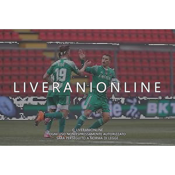Massimiliano Carnabuci/LM - US Cremonese vs AC Pisa - Italian Football Championship League BKT 2020/2021 06 February 2021 - Giovanni Zini stadium, cremona, Italy Photo showing: Lisi (Pisa) celebrates with Vido the score @LM/Massimiliano Carnabuci/ AGENZIA ALDO LIVERANI SAS