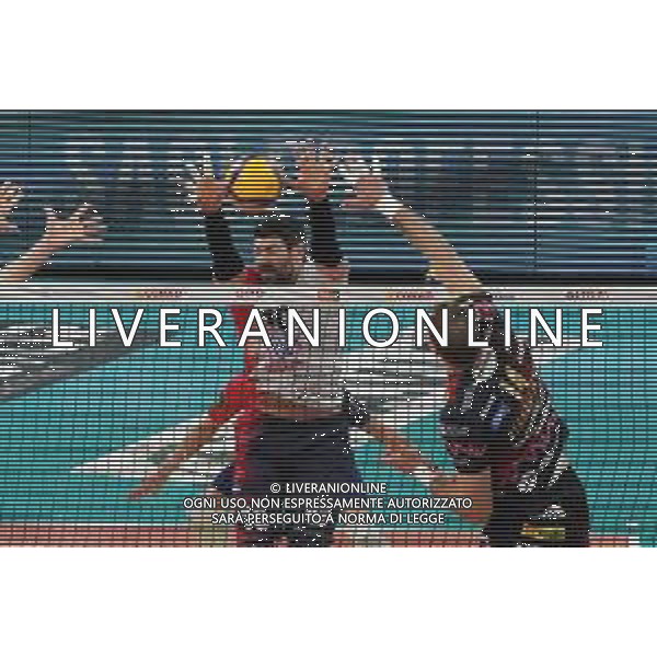 Loris Cerquiglini/LM - Sir Safety Conad Perugia vs Vero Volley Monza - Volleyball Italian Serie A Men Superleague Championship 2020/2021 06 February 2021 - PalaBarton, perugia, Italy Photo showing: aleksandar atanasijevic (n.14 opposite spiker sir safety conad perugia) vs lanza filippo (n.10 vero volley monza) @LM/Loris Cerquiglini/ AGENZIA ALDO LIVERANI SAS