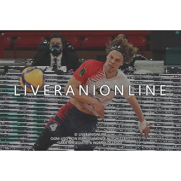 Loris Cerquiglini/LM - Sir Safety Conad Perugia vs Vero Volley Monza - Volleyball Italian Serie A Men Superleague Championship 2020/2021 06 February 2021 - PalaBarton, perugia, Italy Photo showing: dzavoronok donovan (n.4 schiacciatore vero volley monza) serve @LM/Loris Cerquiglini/ AGENZIA ALDO LIVERANI SAS