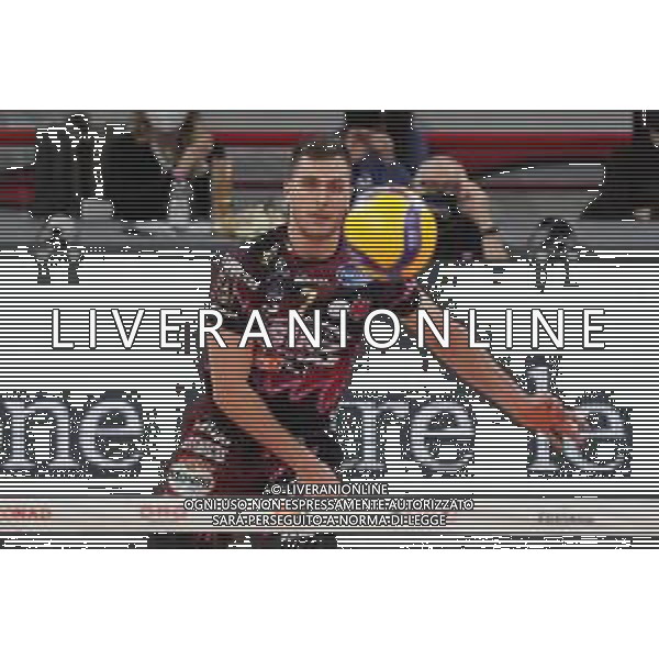 Loris Cerquiglini/LM - Sir Safety Conad Perugia vs Vero Volley Monza - Volleyball Italian Serie A Men Superleague Championship 2020/2021 06 February 2021 - PalaBarton, perugia, Italy Photo showing: sossenheimer david (n.07 bitter spicker sir safety conad perugia) serve @LM/Loris Cerquiglini/ AGENZIA ALDO LIVERANI SAS