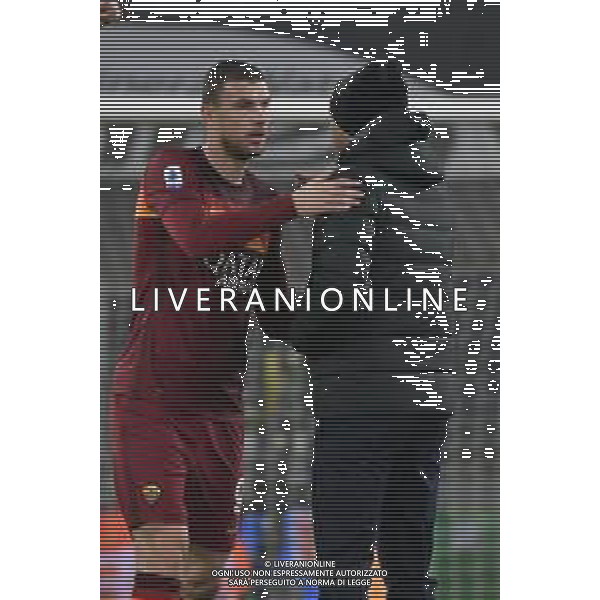 ©Falzone/Agenzia Aldo Liverani Torino 06.02.2021 Stadio Allianz Stadium Juventus vs Roma Serie A Tim 2020-2021 Nella foto : EDIN DZEKO E PAULO FONSECA