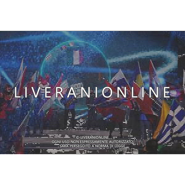 Luca Tedeschi/LM - 2021 FIS Alpine World SKI Championships - Opening Ceremony - alpine ski race 07 February 2021 - Piazza della Stazione, cortina (bl), Italy Photo showing: Nations flags @LM/Luca Tedeschi/ AGENZIA ALDO LIVERANI SAS