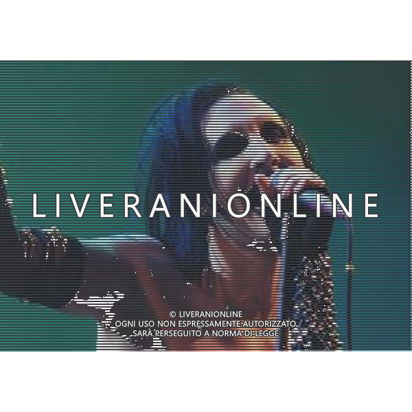 Marilyn Manson, pseudonimo di Brian Hugh Warner, è un cantautore, produttore discografico, attore e pittore americano NELLA FOTO MARILYN MANSON A IMOLA NELL\'ANNO 1999 AG ALDO LIVERANI SAS