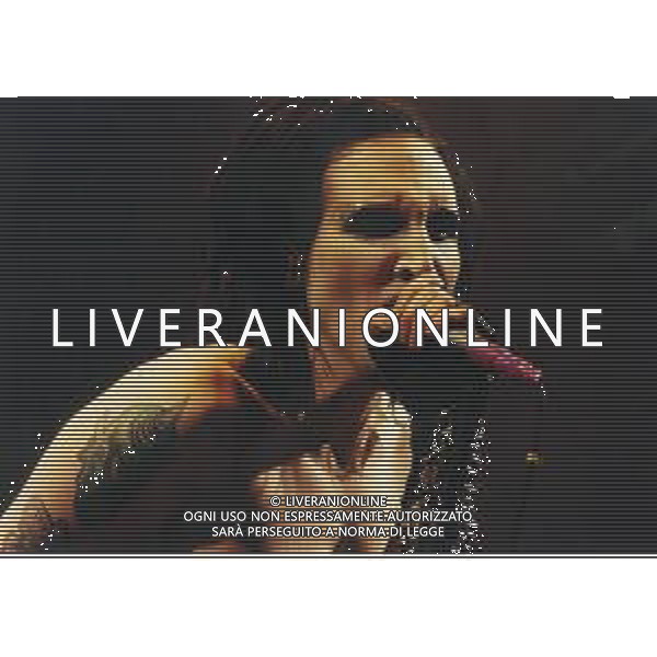 Marilyn Manson, pseudonimo di Brian Hugh Warner, è un cantautore, produttore discografico, attore e pittore americano NELLA FOTO MARILYN MANSON A IMOLA NELL\'ANNO 1999 AG ALDO LIVERANI SAS