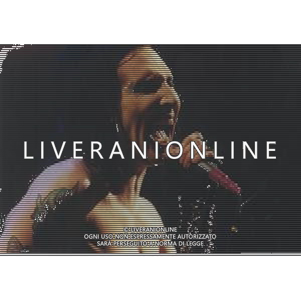 Marilyn Manson, pseudonimo di Brian Hugh Warner, è un cantautore, produttore discografico, attore e pittore americano NELLA FOTO MARILYN MANSON A IMOLA NELL\'ANNO 1999 AG ALDO LIVERANI SAS