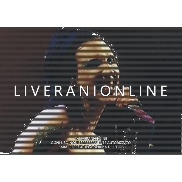 Marilyn Manson, pseudonimo di Brian Hugh Warner, è un cantautore, produttore discografico, attore e pittore americano NELLA FOTO MARILYN MANSON A IMOLA NELL\'ANNO 1999 AG ALDO LIVERANI SAS